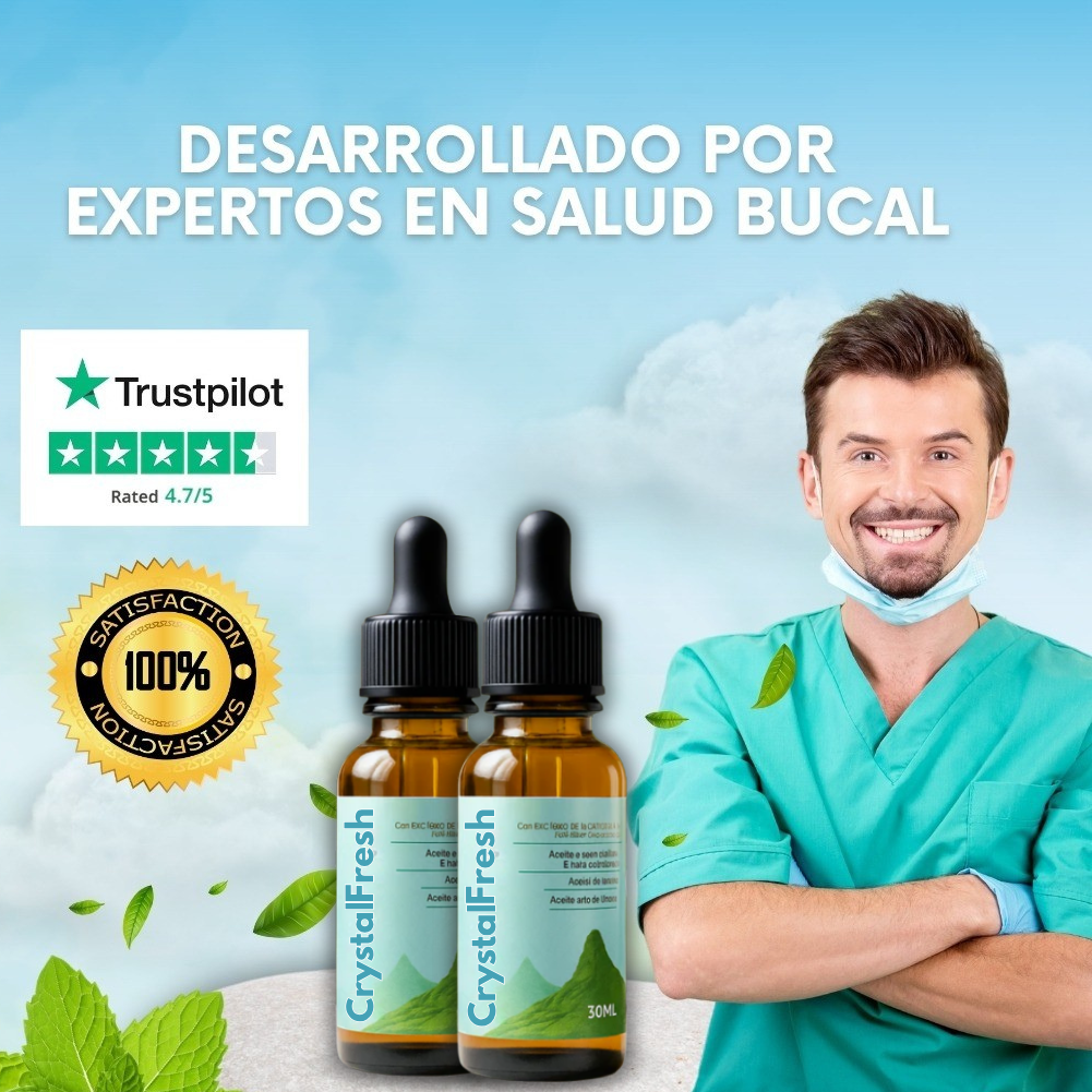 CrystalFresh™ | Gotas naturales que eliminan el mal aliento al instante 💧 ¡PROMO 2X1!